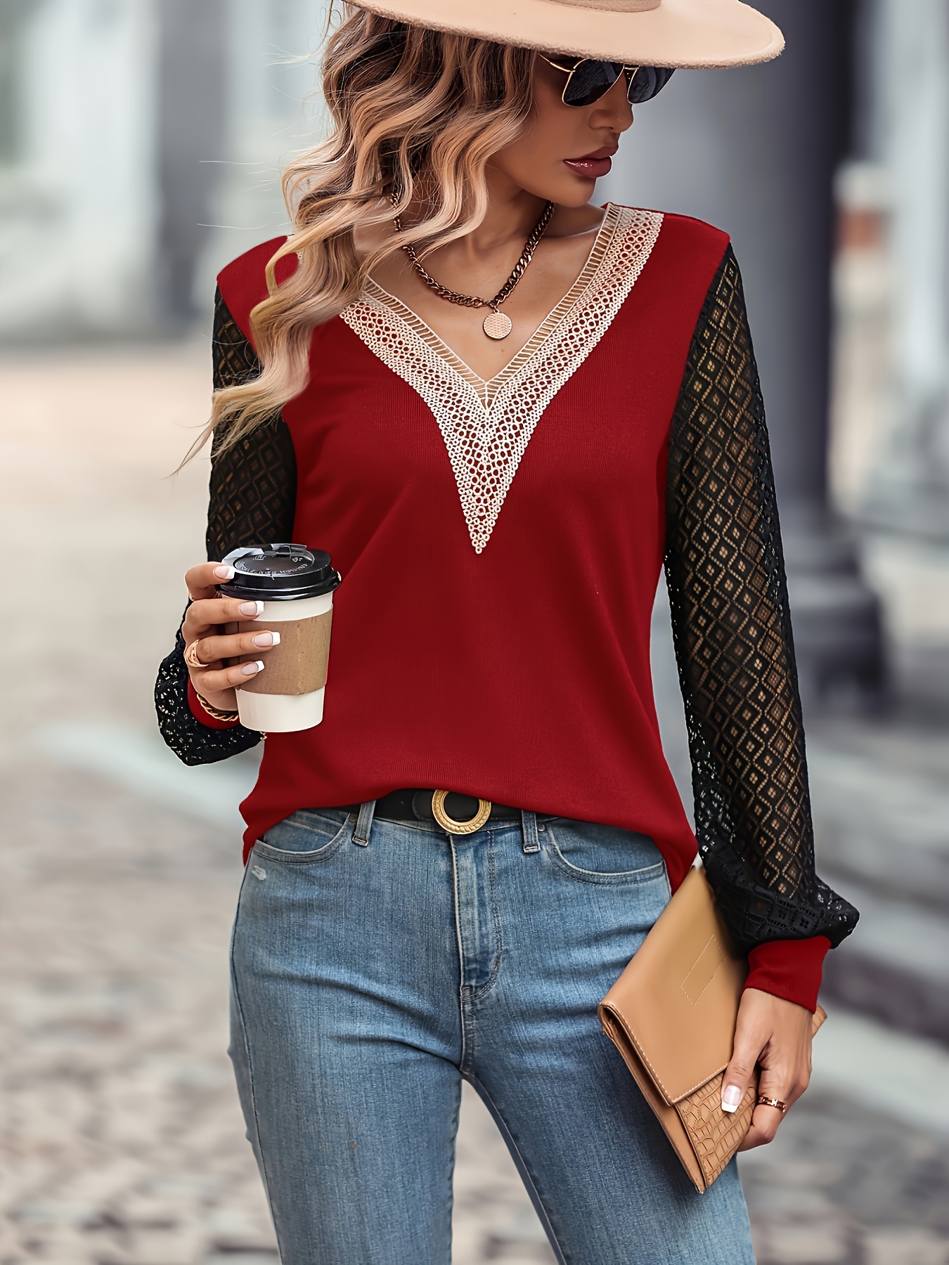 V-neck loose casual autumn and winter women's tops – KesleyBoutique