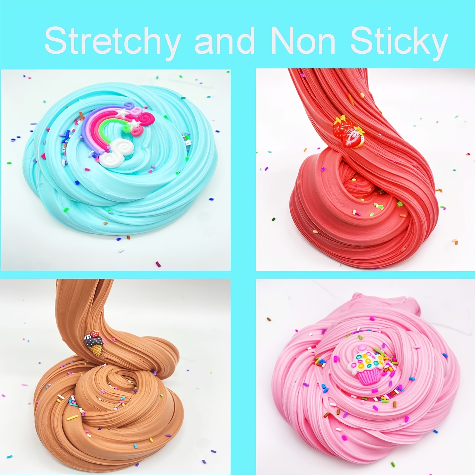 Fluffy Butter Slimes Charms Soft Stretchy Non sticky Slimes - Temu