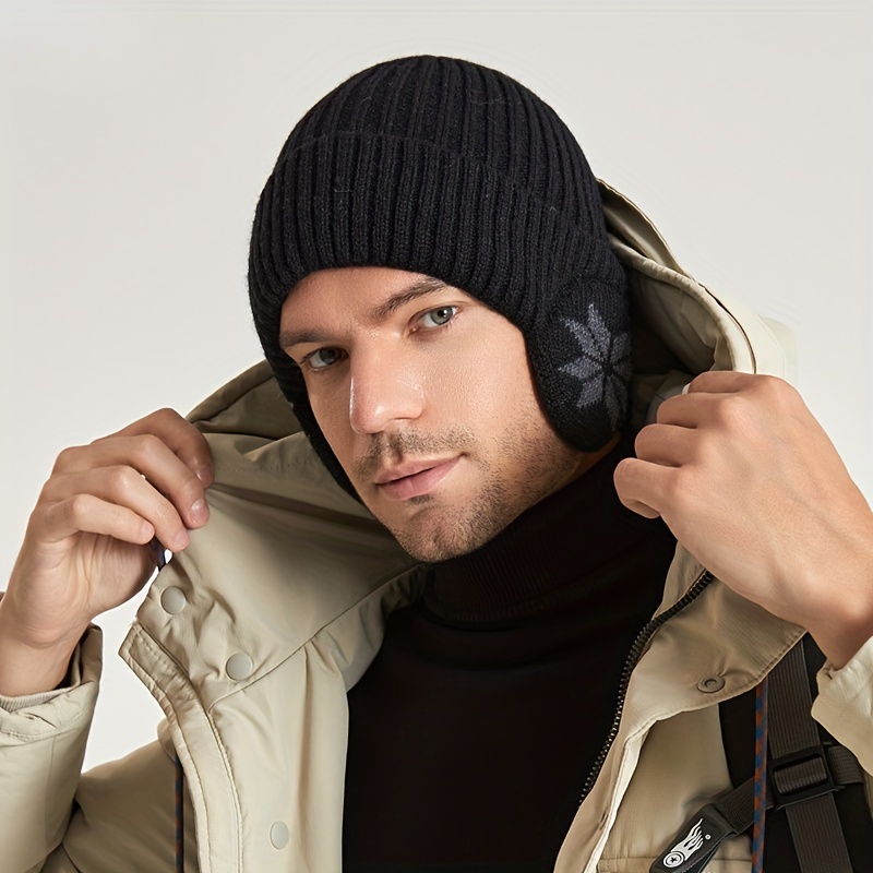 Thickened Velvet Knitted Woolen Hats for Winter, Ear Protection