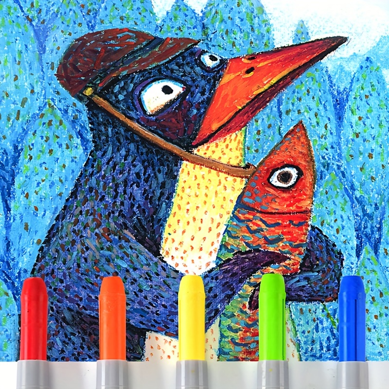 Early Education Large Capacity 6 Color And 12 Color Silky Crayon Art  Supplies Children Graffiti Series Crayon Drawing Enlightenment Toys - Temu