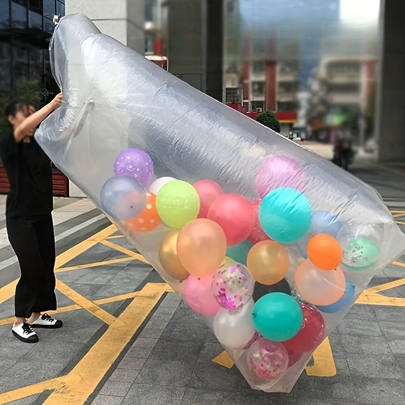

1/2/5/10pcs, Disposable Plastic Balloon Bags, Transparent Giant Storage Bags For Birthday Celebrations New Year's Eve Parties, Dust Moisture And Waterproof Supplies