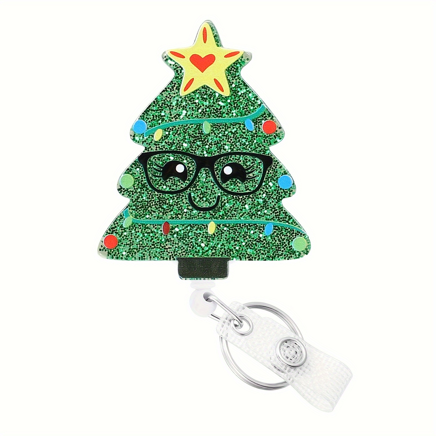1PC Cartoon Christmas Badge Reel Retractable, Nurse ID Name Card With  Alligator Swivel Clip, Cute Christmas Tree Badge Holder For Nurse Student