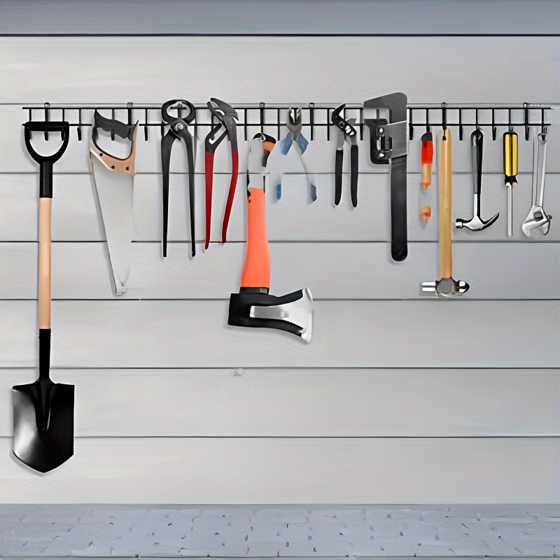 Organizador de herramientas de jardín, almacenamiento y organizaciones,  estante de montaje en pared para jardín, patio, palas, rastrillos, escobas