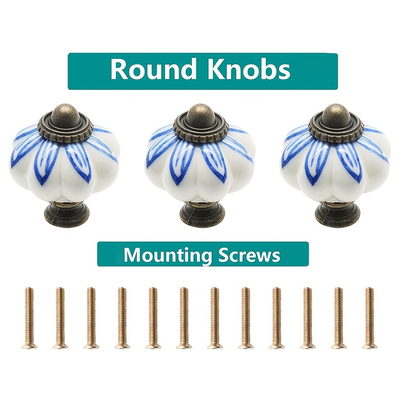 Vintage Ceramic Knobs S With Mounting Screws Perfect For