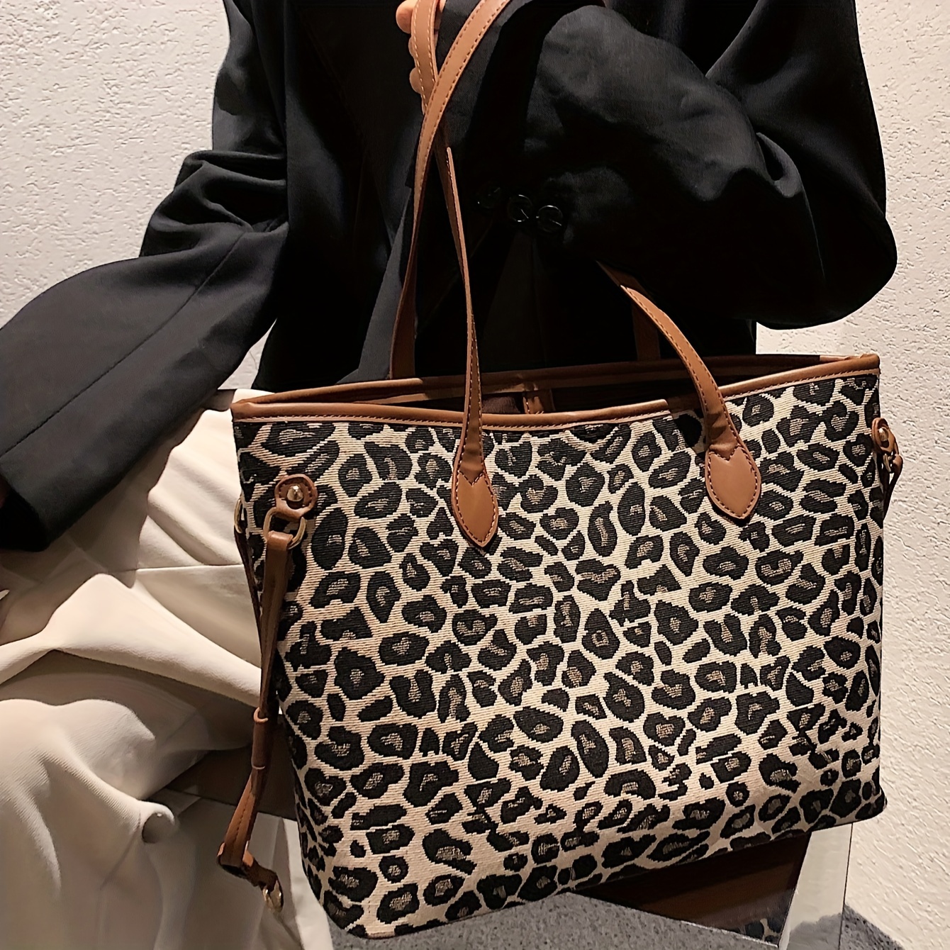 Leopard Oversized Canvas Tote Bag