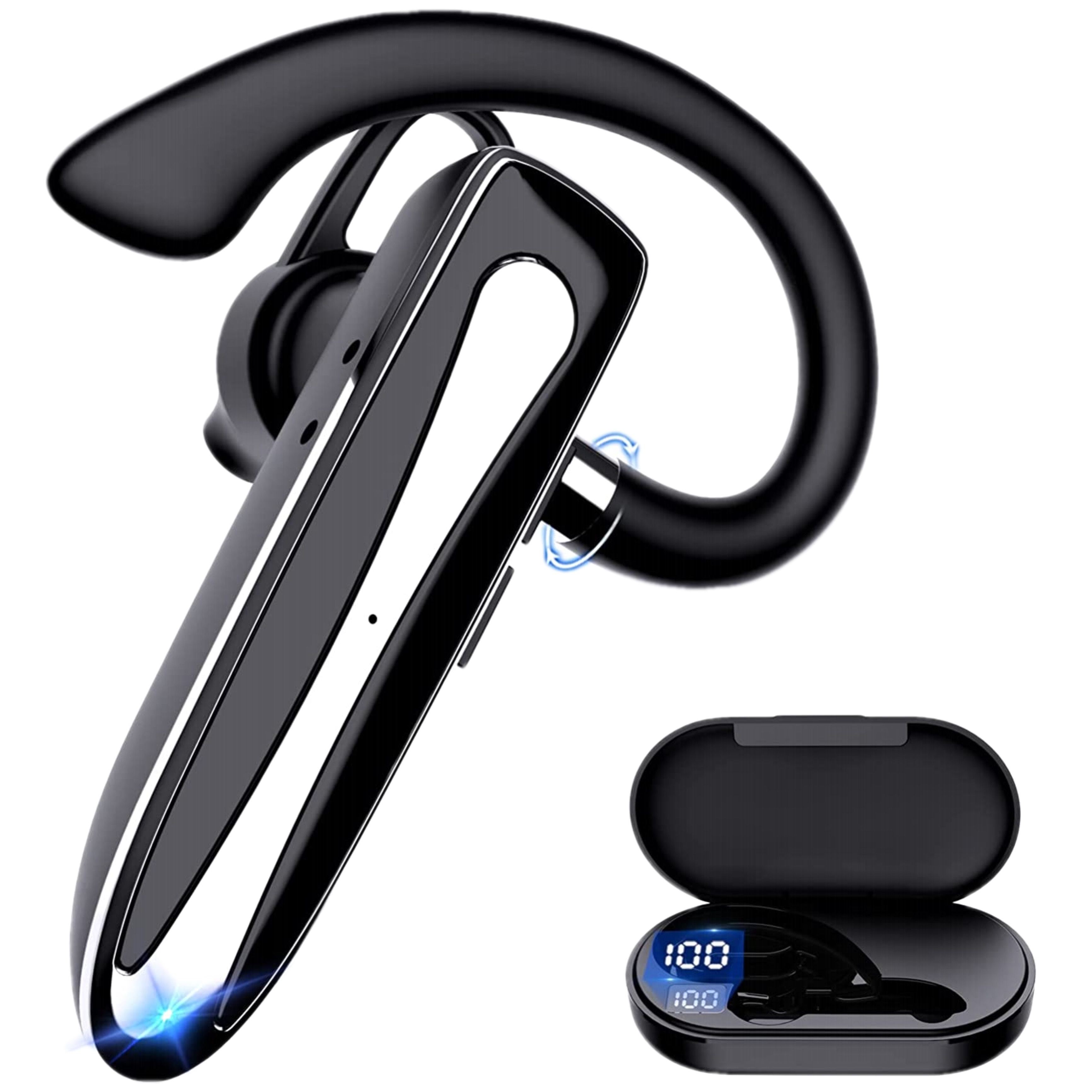 Bluetooth Headset For Cell Phone, V5.1 Bluetooth Wireless Earpiece Headset  With Cvc 8.0 Noise Canceling Microphone For Driving/business/office, Compat