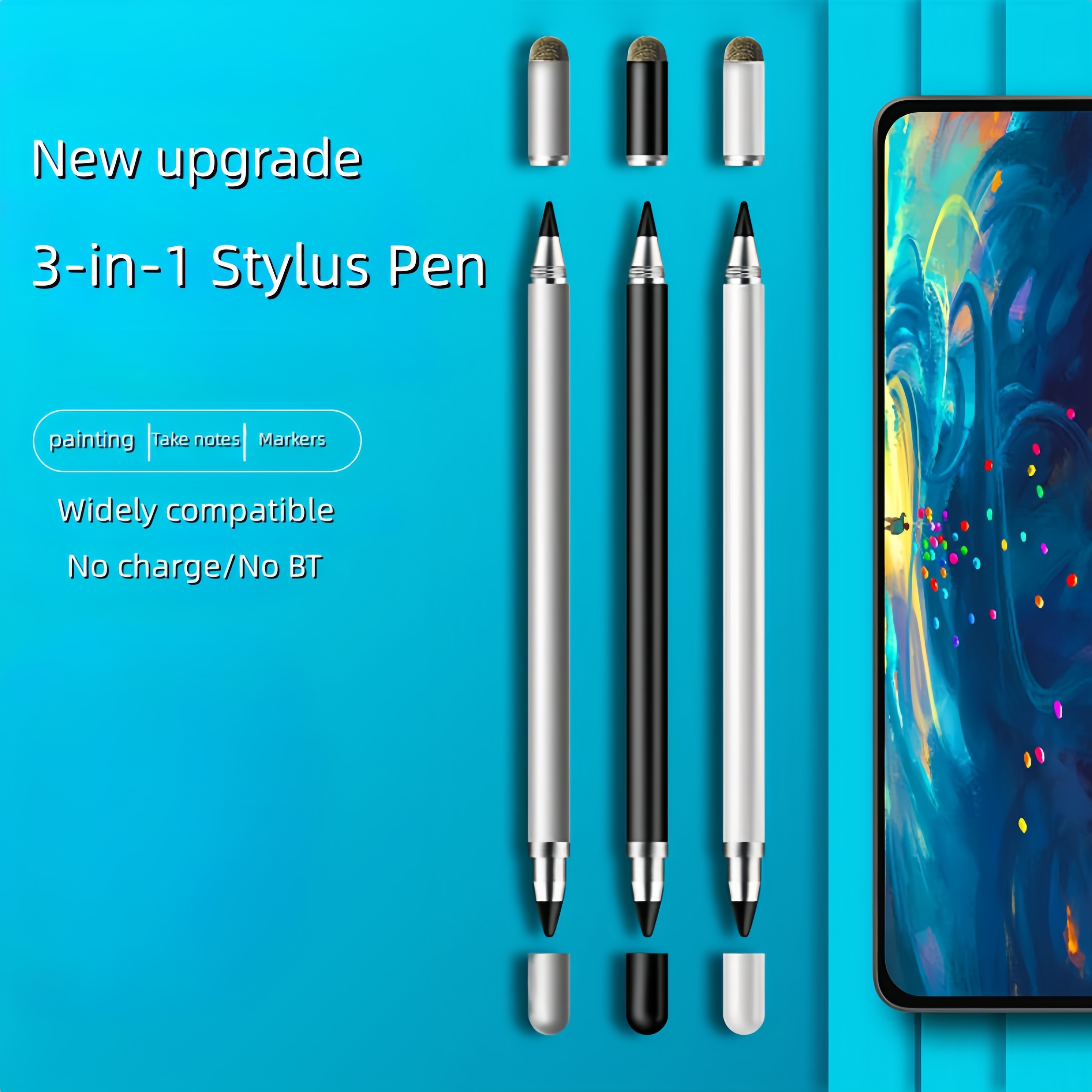 Stylus Pen 3 in 1 Touch Screen Universal for iPad iPhone Samsung Galaxy  Tablet