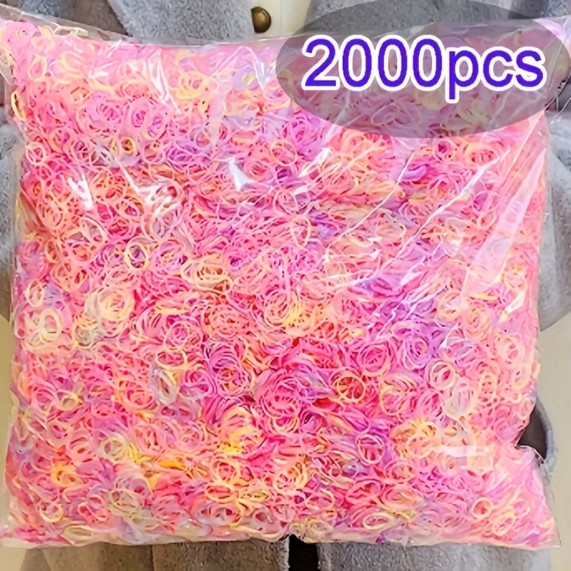 2000PCS Colorful Small Disposable Hair Bands For Girls, Hair Tie, Elastic Hair Bands, Girls Hair Accessories, Ideal choice for Gifts