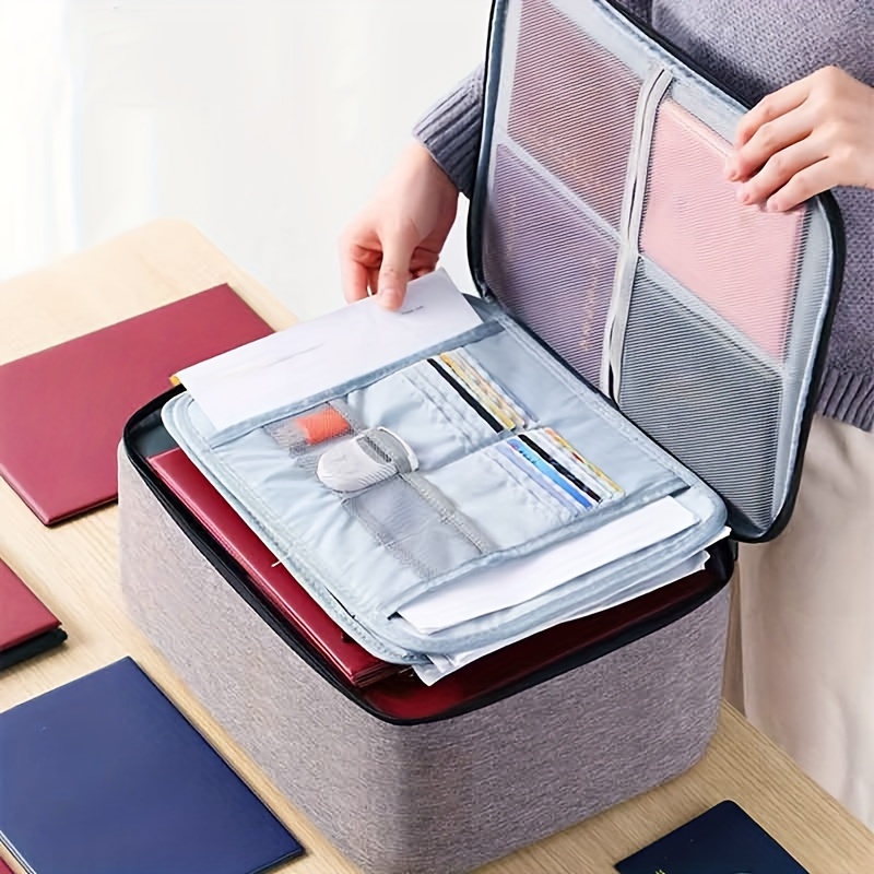 Document Storage Box For Travel And Business Lockable - Temu