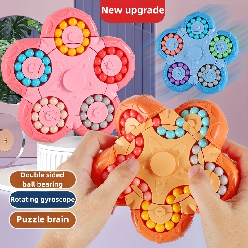 Fidget Toys Fingertip Spinner Gyro Push Bubble Magic Bean 2 In 1 Adult  Relief Stress Tool Children Educational Toy Gifts From Wenjingcomeon, $3.07