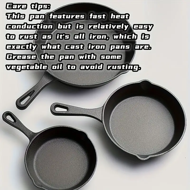 Cast Iron Skillet, Frying Pan With Drip-spouts, Pre-seasoned Oven Safe  Cookware, Camping Indoor And Outdoor Cooking - Temu