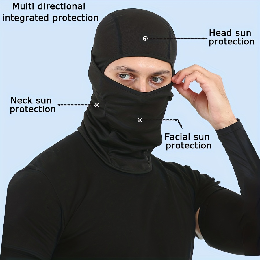 Stay Protected In Style: Solid Full Face Mask Balaclava Men - Temu