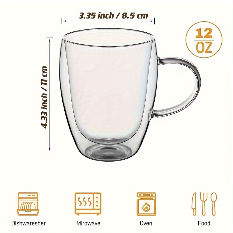 Glass Coffee Mugs, Double-walled Espresso Coffee Cups, Heat Insulated Water  Cups, Summer Winter Drinkware, Birthday Gifts - Temu