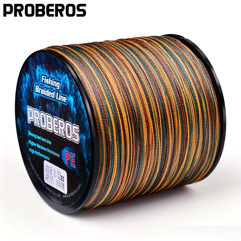 PROBEROS 4 Strands PE Braided Fishing Line - Strong, Durable - Available In  328yds And 546yds, Multifilament PE Anti-abrasion Braided Line For Smooth