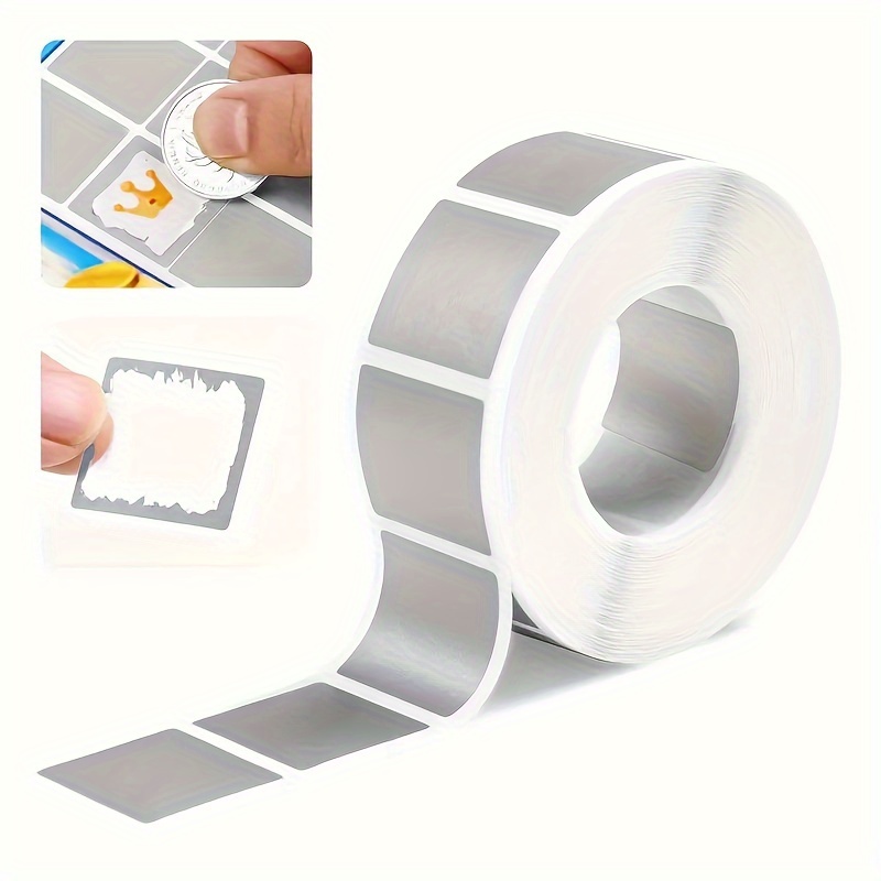 

1000pcs 1inch Square Self-adhesive Scratch Label Stickers, Can Be Used For Scratch Cards, Coupons, Promotional Activities, Wedding Activity Gift Cards, Game Cards