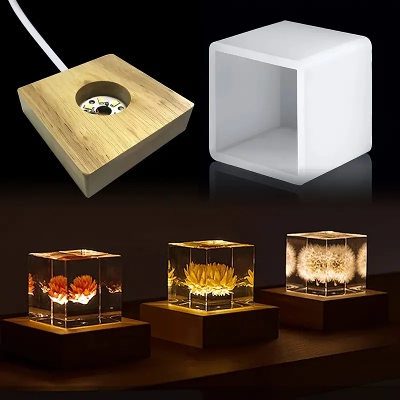 Square Resin Silicone Mold Led Silicone Molds Resin Resin - Temu Canada