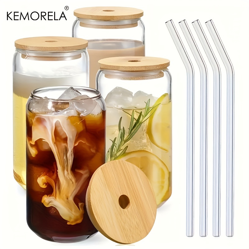 Glass Cup with Straw 400ml