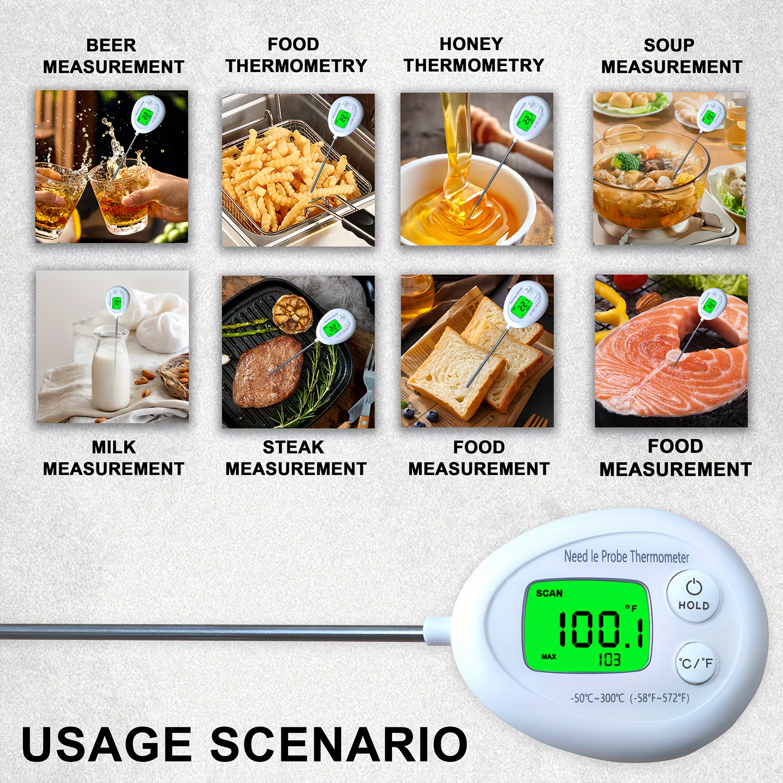 Water Thermometer Anti-scalding Multi-purpose Milk Tea Coffee Drinks  Kitchen