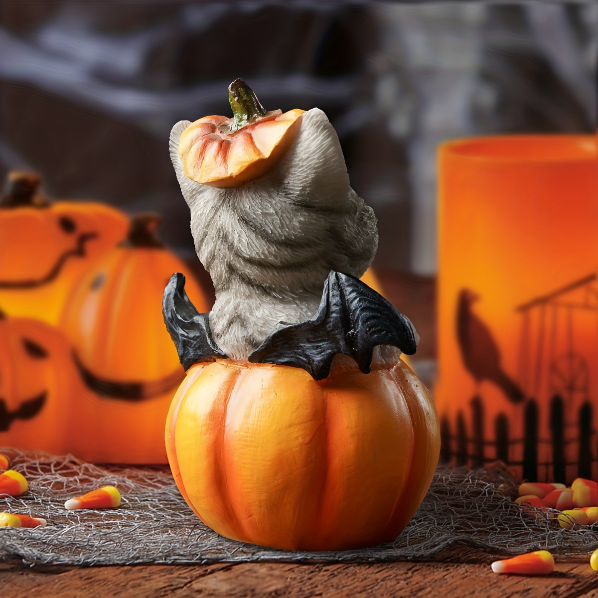 20 Stück Halloween Mini Kürbisse Aus Harz - Deko Für Party, Schreibtisch & Kaminsims