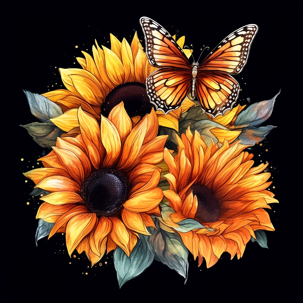 Without Frame Diy 5d Diamond Painting Set Sunflower Diamond - Temu