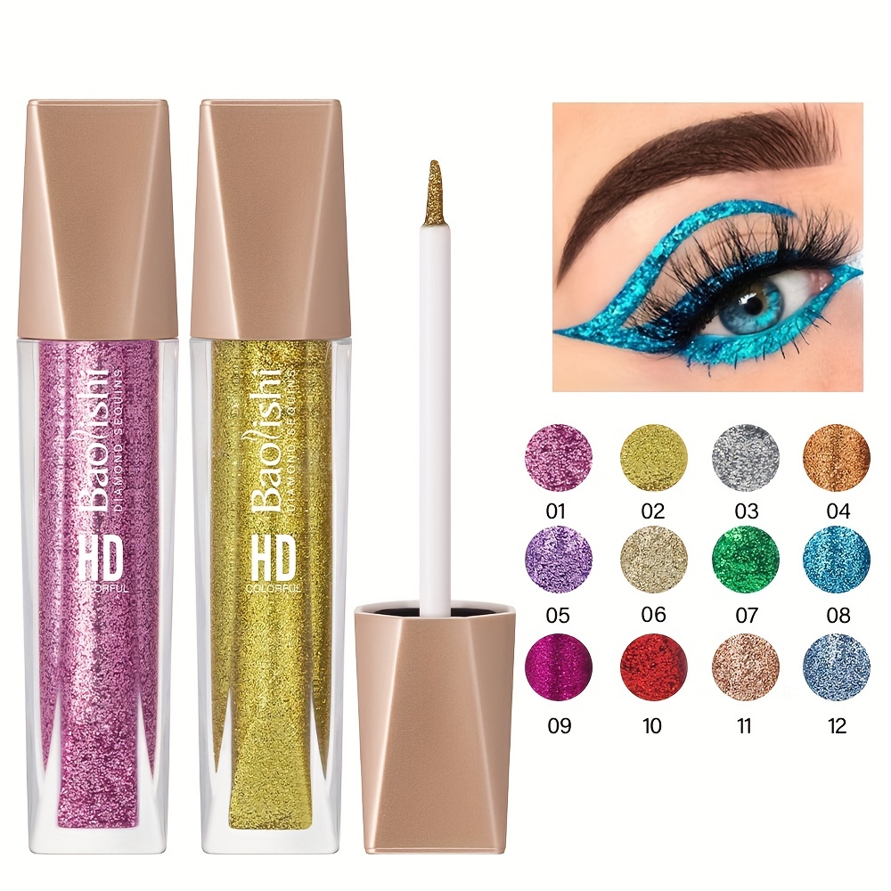 16 color Glitter Liquid Eyeliner Stick Sequins - Temu