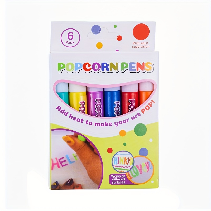 Magic Popcorn Pens, Diy Bubble Popcorn Drawing Pen, Puffy 3d Art Safe Pen  For Children Birthday Christmas Gift
