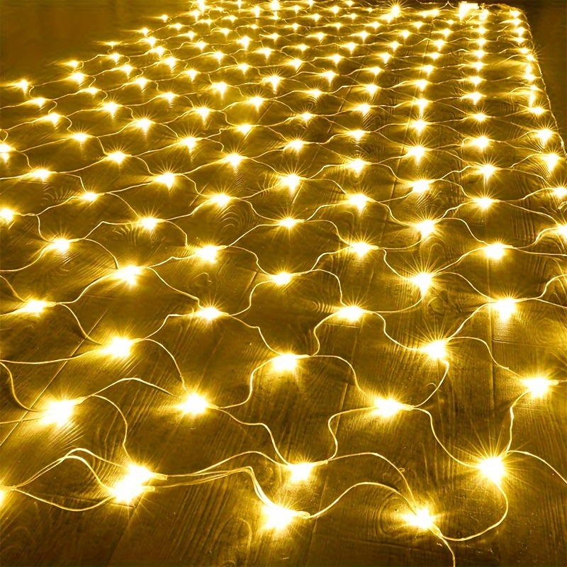 1pc LED Solar Fishing Net Lights, Outdoor Waterproof 8 Modes, Indoor And  Outdoor House Balcony Curtains Christmas Tree Decoration Lights, Parties,  Wed