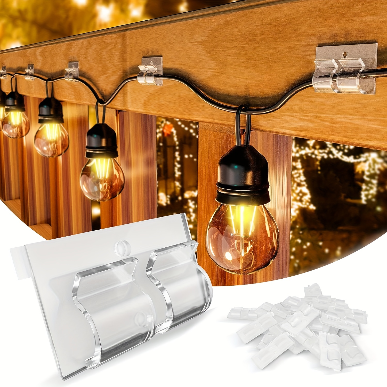 20Pcs Light Hanger Hooks for Outdoor String Lights, Screw Hooks for Hanging  Christmas Light, Light Wire and Led Light Clips, Wall Patio Hooks for