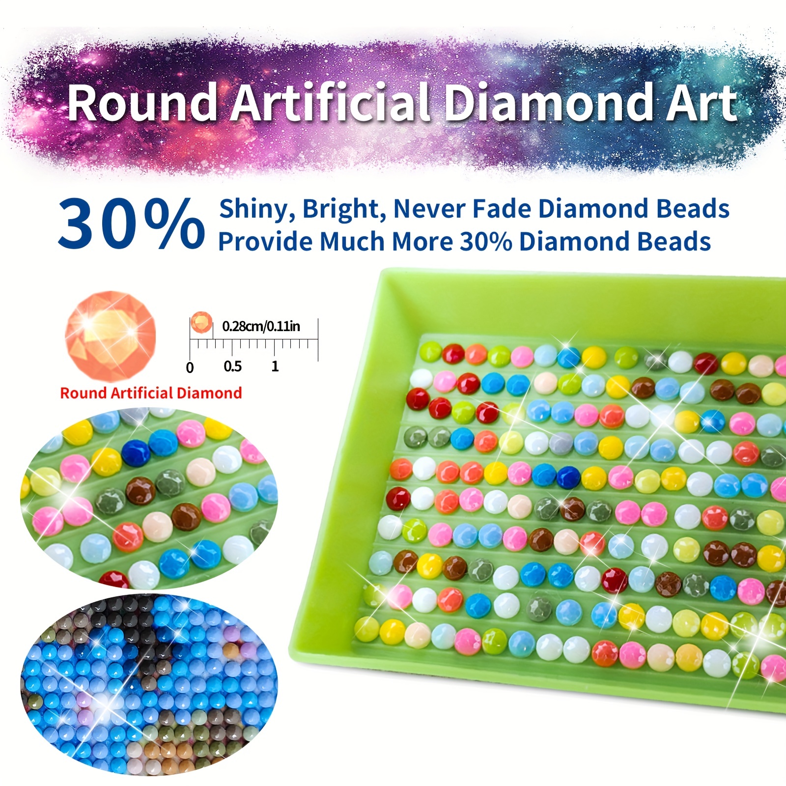 YALKIN 5D Diamond Painting Kits for Adults, DIY Full Round Drill Large Diamond Art Kits Crystal Rhinestion Arts and Crafts, Gem Arts Paints with