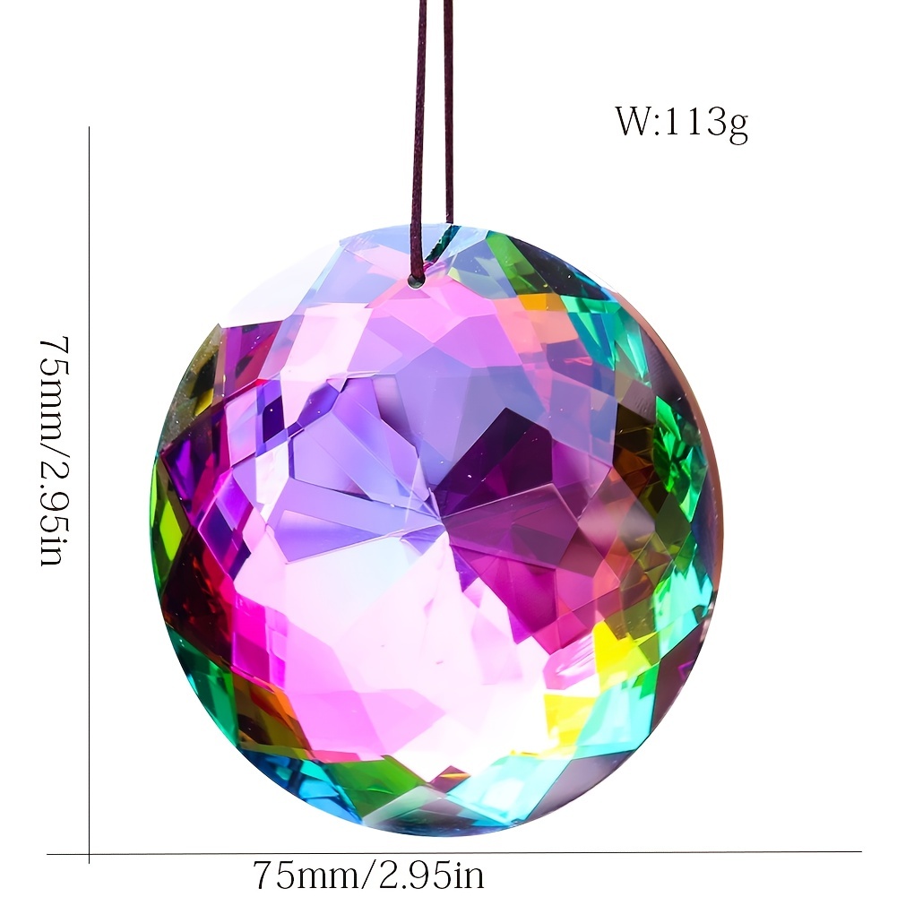 1 pc 75 MM Fengshui AB Aurora Coloré Rond Cristal À Facettes