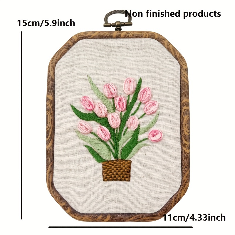 Patterned Cross Stitch Starter Embroidery Cloth Fabric Tools 15cm
