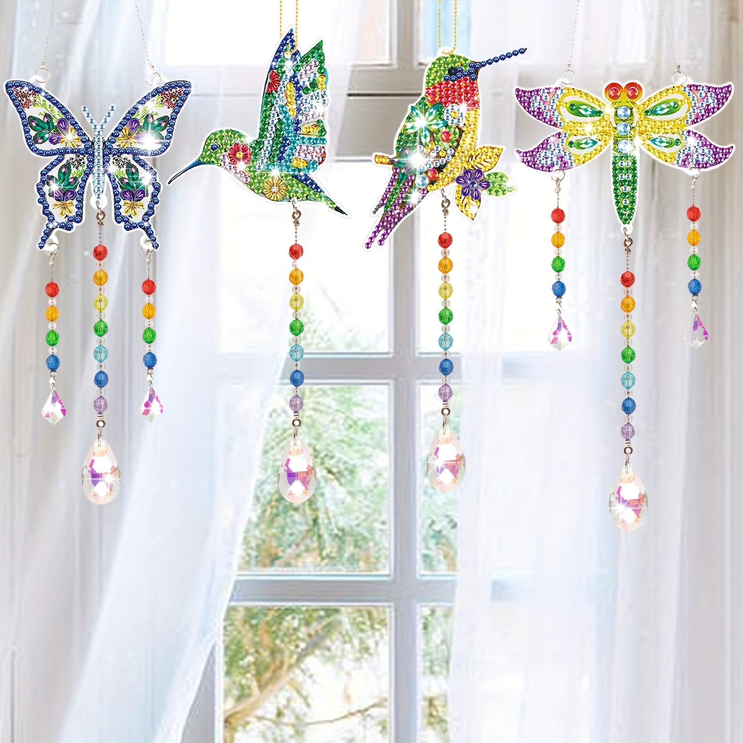  Gift for 6-7-8-9-10 Yeal Old Girls Boys: Arts and Crafts for  Kids Age 6-8-10-12 Diamond Art Wind Chimes Kit for Girl Toys Age 5-11  Present Sun Catcher DIY Paint by