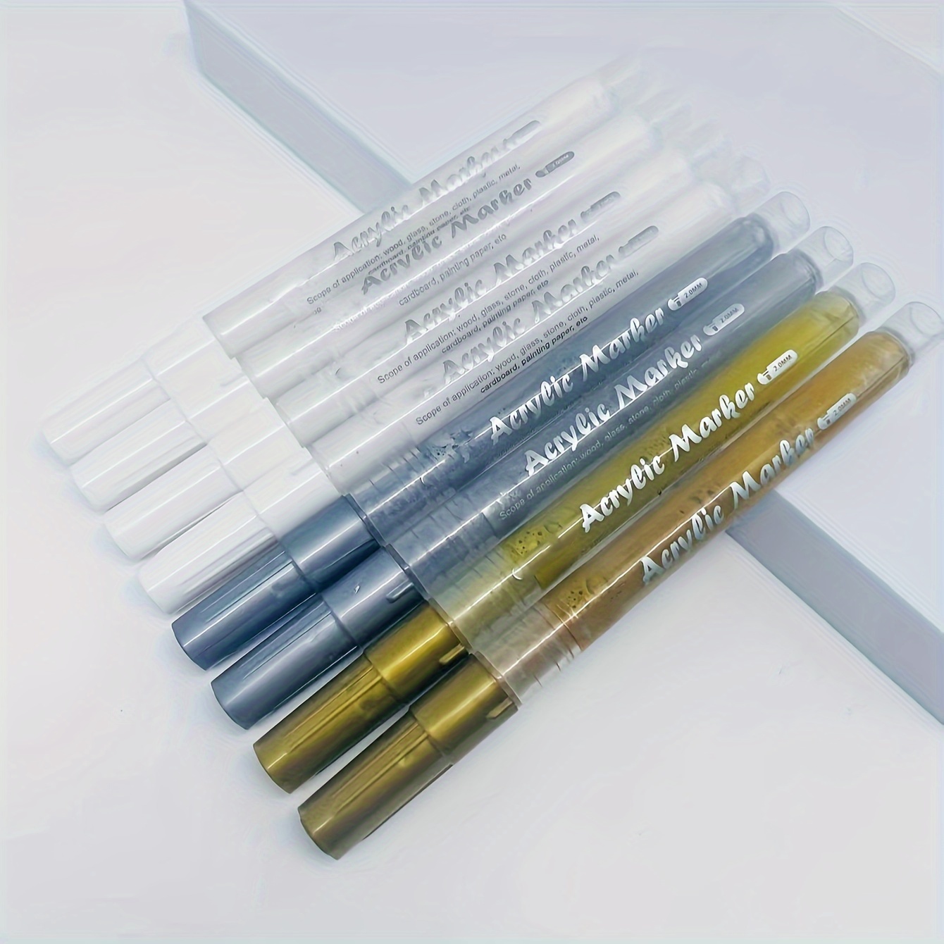 Highlight Paint Pen Acrylic White Marker 4 White 2 Golden - Temu