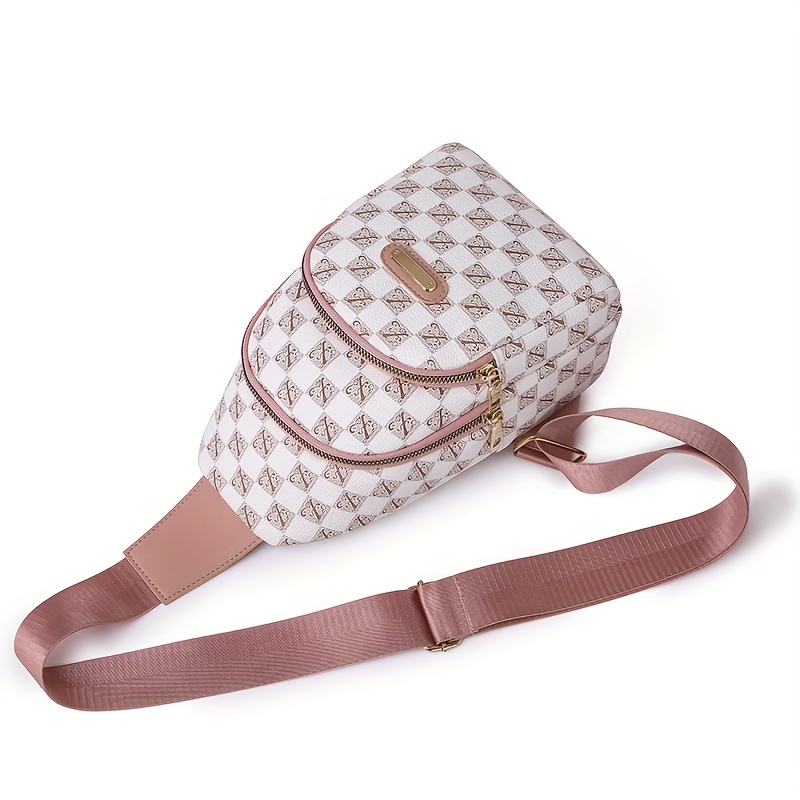 Women's Vintage Pattern Zipper Bag, Lightweight Travel Crossbody