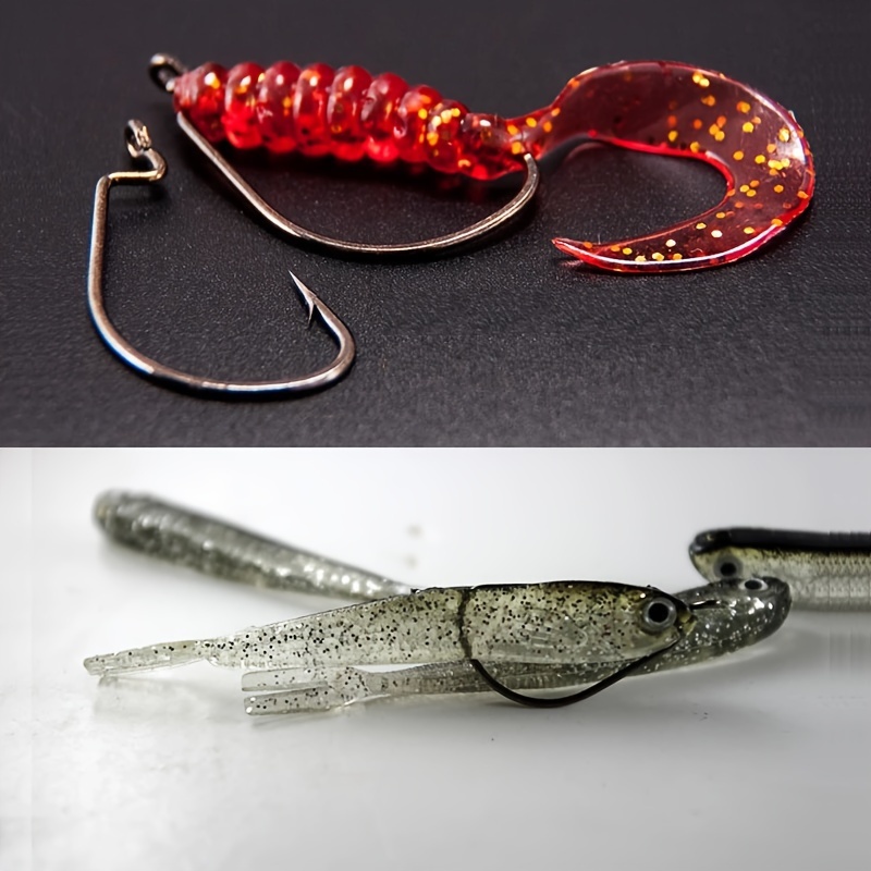 Crank Hook Reinforced Wide Hooks Texas Rig Barbed - Temu