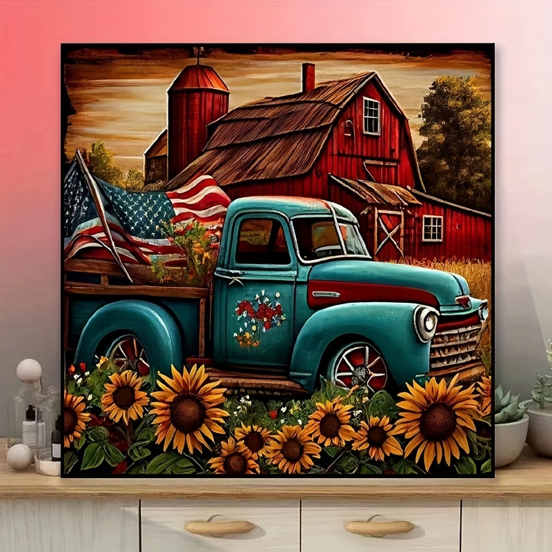 5d Diy Large Diamond Painting Kits For Adult Country Cabin - Temu