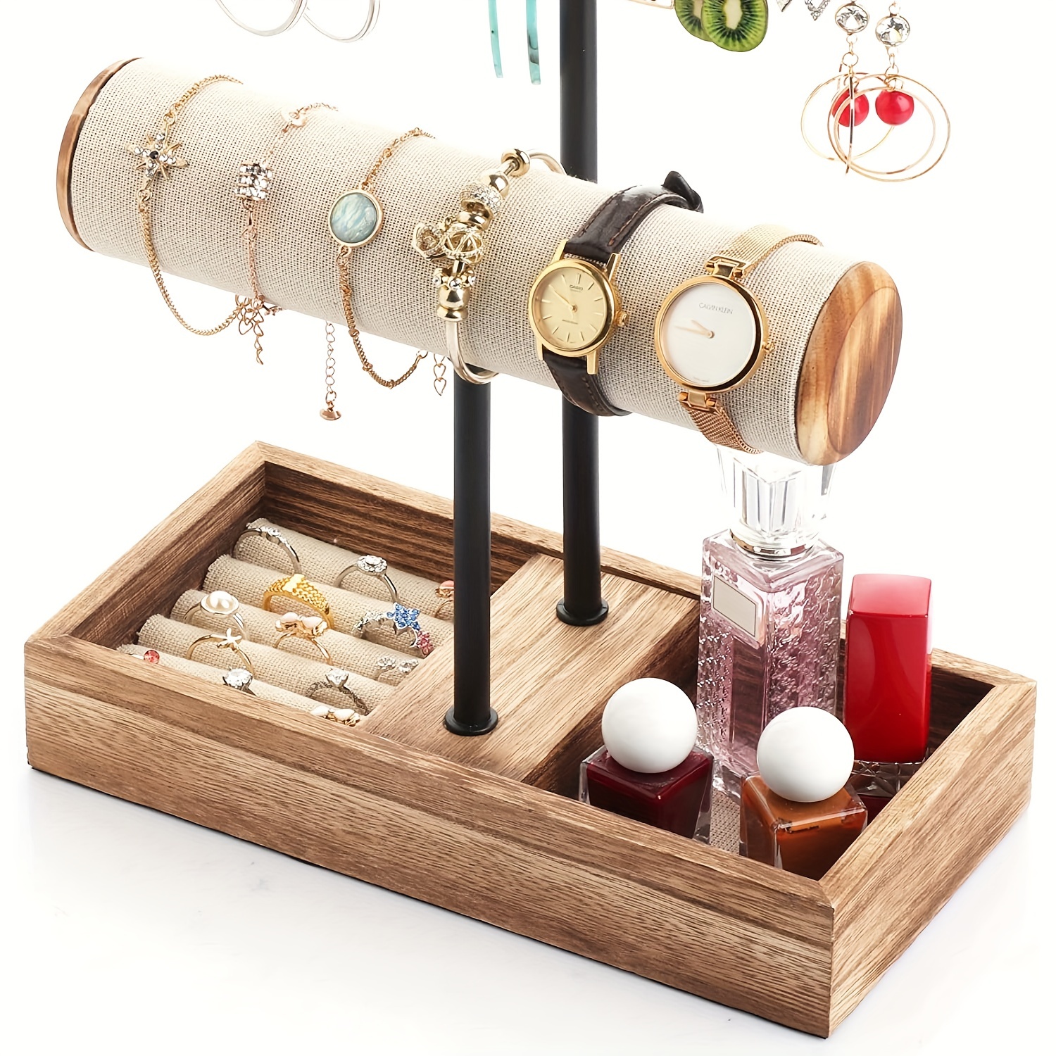 Women Desk Jewelry Organizer Necklace Earring Storage Box Ring Bracelet  Holder Gold Watch T-bar For Shop Store Display Stand