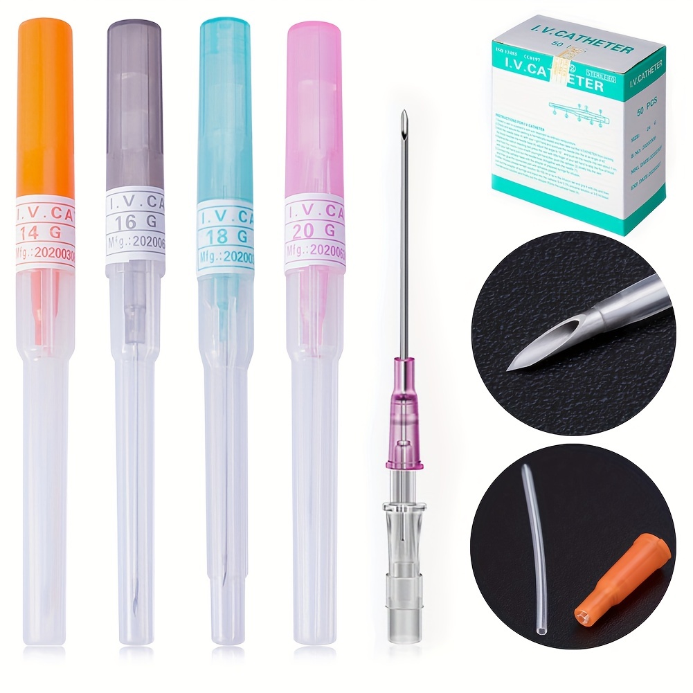 50pcs Stainless Steel Automatic Release Body Piercing Needles