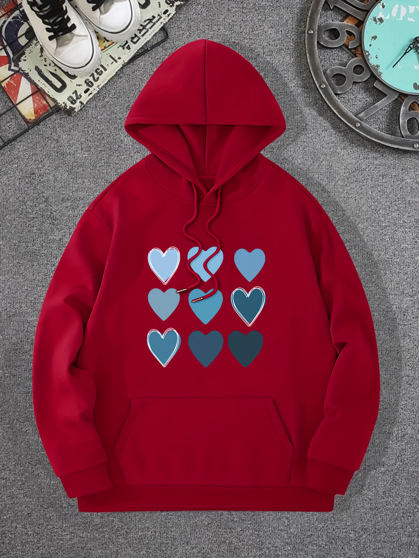 Love Heart Print Hoodie, Cool Hoodies For Men, Men's Casual Graphic Design Pullover  Hooded Sweatshirt With Kangaroo Pocket Streetwear For Winter Fall, As Gifts  - Temu Belgium