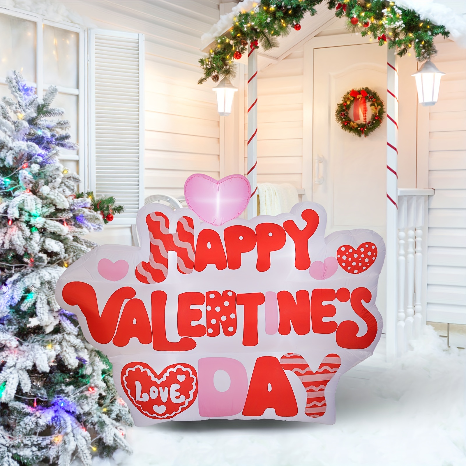 

1pc 155cm/61.02inch Inflatable Valentine's Day Balloon Decoration, With Built-in Led Light, Can Create A 's Day , Suitable For Decoration On Valentine's Day, Anniversaries, Wedding Celebrations