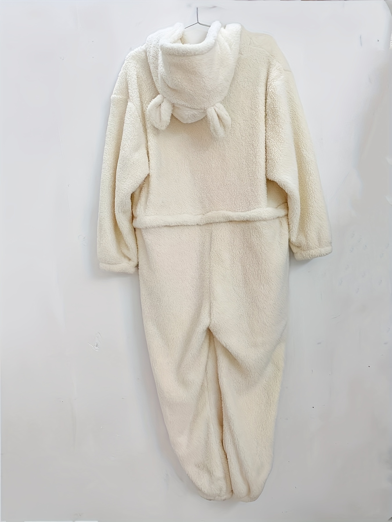 Solid Hooded Fuzzy Pajama Jumpsuit Music Festival Comfy Long - Temu Canada