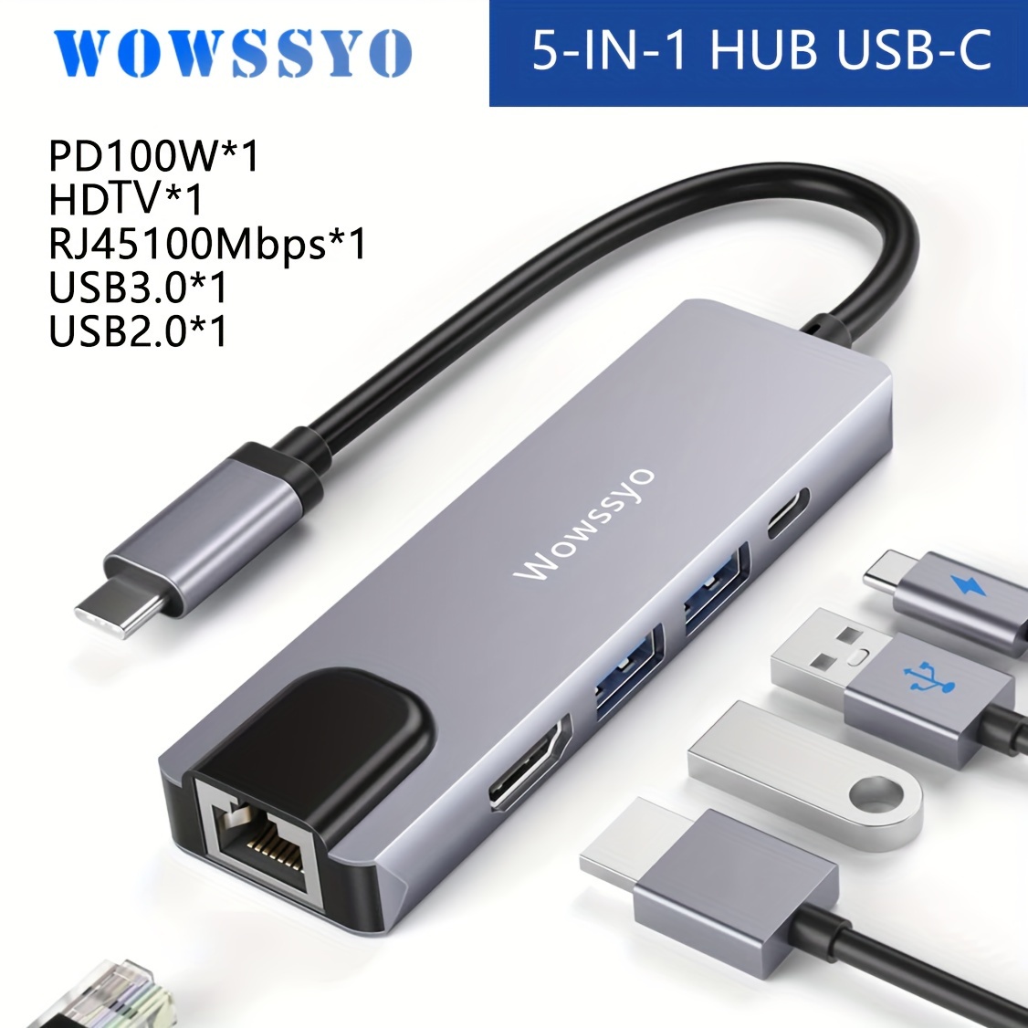 Répartiteur De Hub USB 3.0 Avec Type C 3 Ports USB Type C HUB
