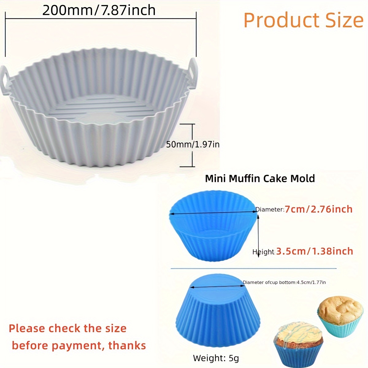 Silicone Air Fryer Basket - Reusable Basket Accessories, Heat Resistant  Easy to Clean Air Fryer Accessories