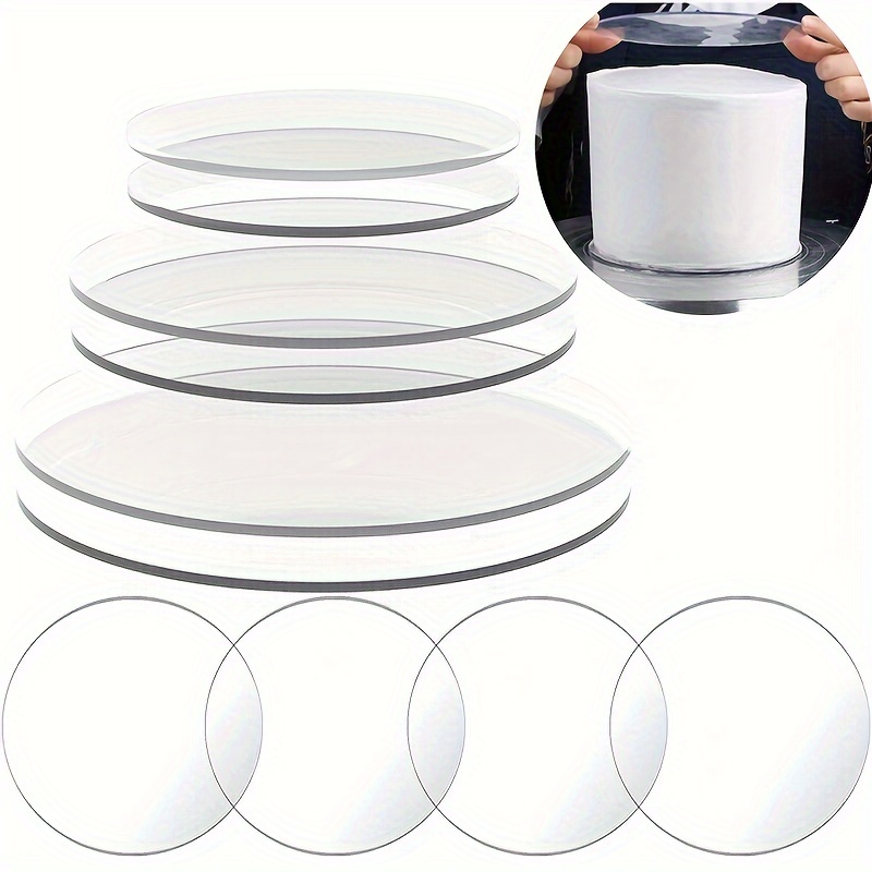 10 Pièces Disques Acryliques Transparents Circulaires Blancs
