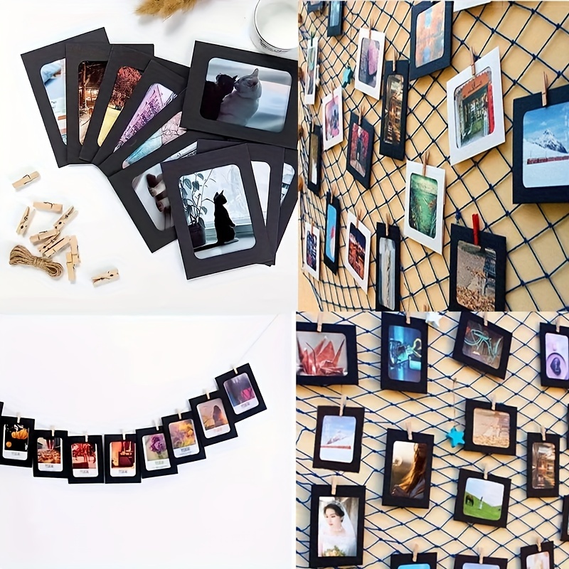 Paper Picture Frames 4x6 DIY Photo Frames with 30 Clips 3 Ropes