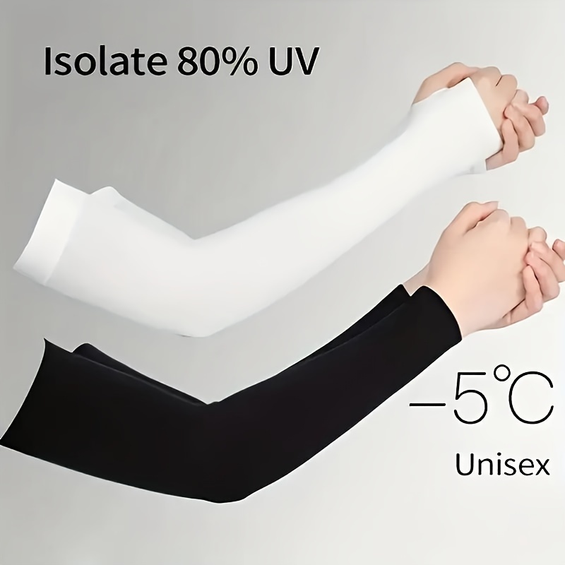 Fingerless Elastic Sun Protection Gloves Solid Color Unisex - Temu