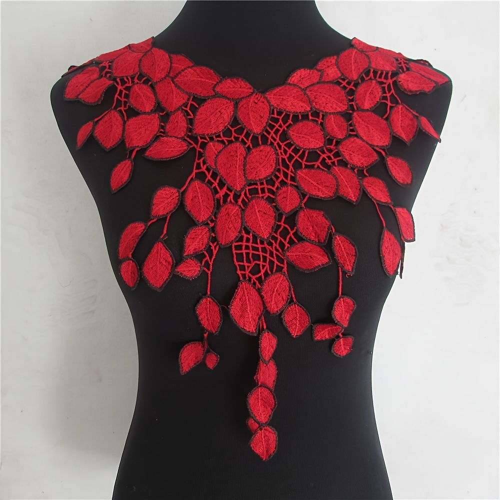Hollow Collar Embroidery Lace Patches Clothing Dress DIY Sew Applique  Decoration