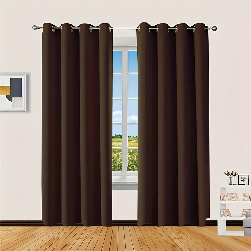 Cortinas Negro de Grommet de color sólido para la Cocina