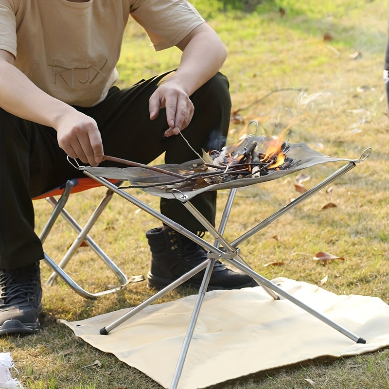 Bbq Fire Blanket Outdoor Camping Fireproof Cloth Portable - Temu