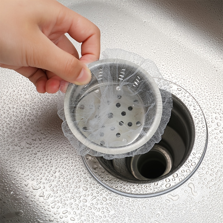 Disposable Sink Strainer - Mesh Bag Drainer Basket with Suction Cup Shelf -  Kitchen Sink Filter Rack - Sink Trash Catcher - Disposable Mesh Sink
